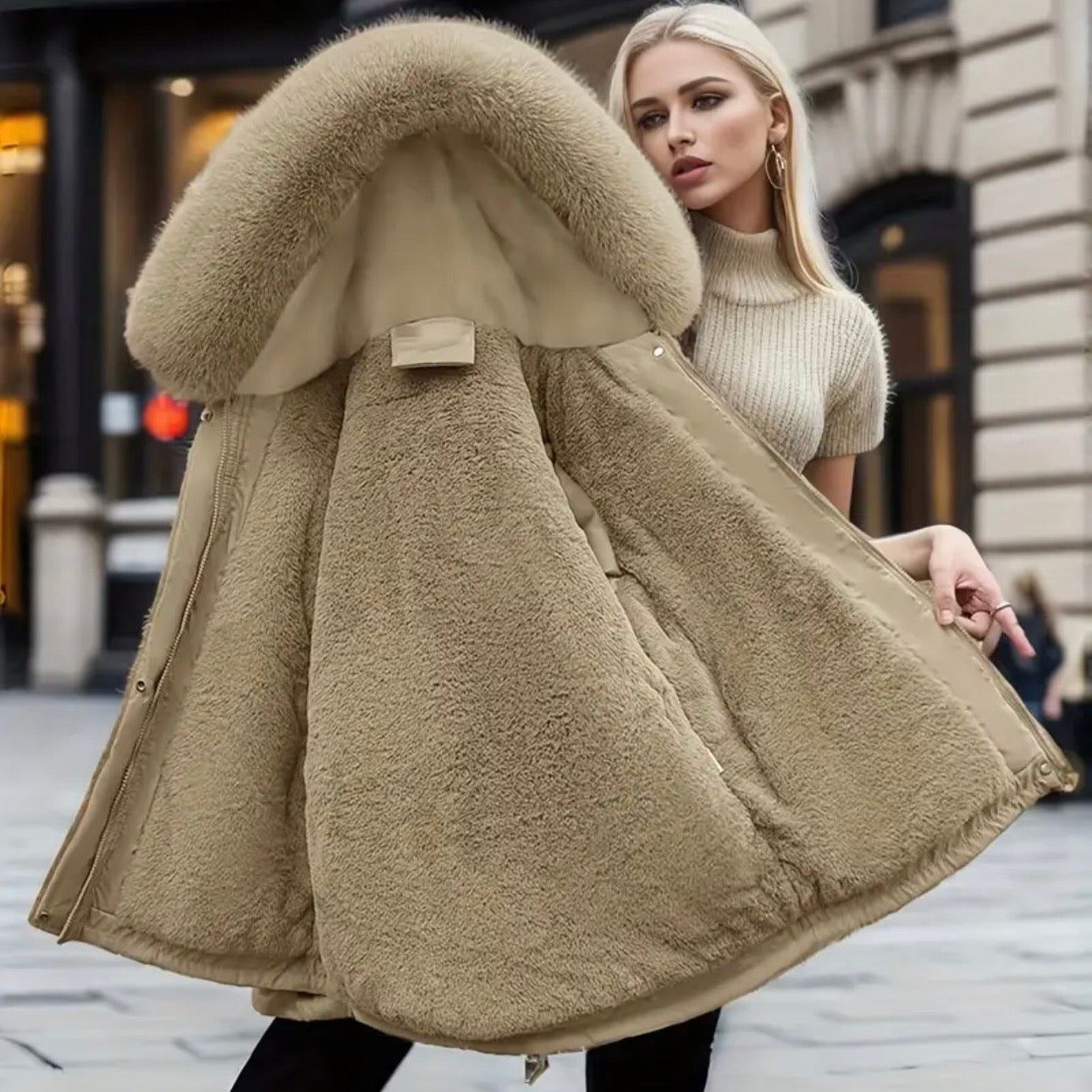 Winter Luxe Hooded Coat